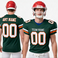 Vêtements de rue OEM, logo personnalisé, vêtements de football, vert olive et blanc, maillots de football sublimés, maillots de football américain, Chine