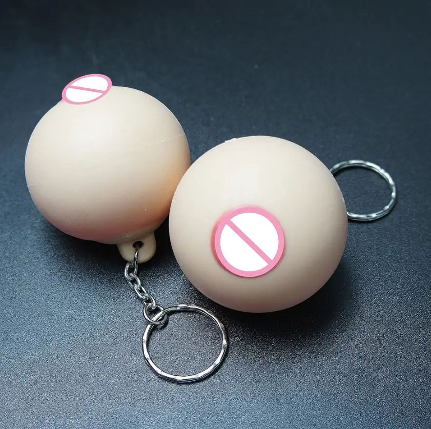 New Arrivals Anti Stress Breast Shaped Squeeze Ball Small Model Keychain Adult Sex Products Creative Stress Relief Toys