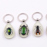 Porte-clés en résine avec des insectes réels lumineux de taille moyenne, scorpion