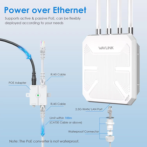 Wavlink รุ่นใหม่ ระยะไกล 1 กม. จุดเชื่อมต่อภายนอกอาคาร WL-WN573HBE2 BE5100 WiFi 7 Repeater Router ตัวขยายสัญญาณ WiFi - Product Image 6