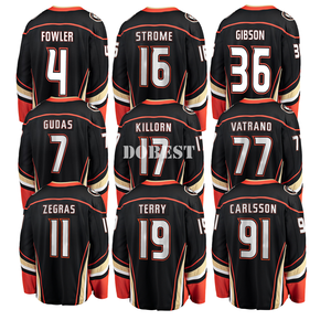 定制阿纳海姆鸭子冰球运动衫刺绣印花衬衫运动服制服 #11泽格拉斯 #4福勒 #77瓦塔诺 #91 - Product Image 1