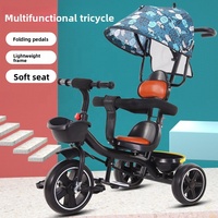 Tricycle pour enfants, poussette bébé, vélo à pédales pour bébé, chariot à pousser pour nourrissons - Cadre en métal pour enfants de 1 à 6 ans