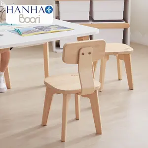 Only B2B Boori Contemporory Multi Functional School Stool Ergonomic Back Support Wooden Chair For Kids