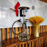 OEM/ODM Ensemble Chicha Moderne de Luxe en Acier Inoxydable Argenté de 85 cm avec 4 Ports pour Tuyaux, pour Salons et Fêtes