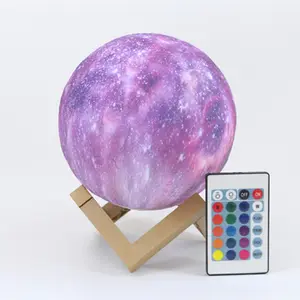 Home Decorative Remote Control 3D Space Night Table Desk Lamp Glowing Decor for Baby Kids Lover