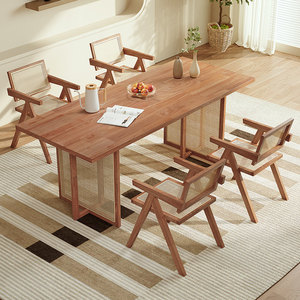 Sedia da Pranzo in <span class=keywords><strong>Legno</strong></span> e Rattan per Casa e Ristorante, Prezzo all'Ingrosso, Alta Qualità, Vendita Calda - Product Image 1