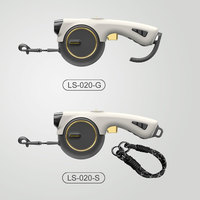 Laisse Rétractable pour Chien avec Lumière LED, en Nylon, Dégagement Rapide, Anti-Nœuds 3M, Poignée Sécurité Nocturne pour Petites Races, Promenade et Dressage
