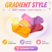Chaussettes Tie-Dye Dégradées, Chaussettes Mi-Mollet Colorées Ombrées, Toucher Doux, Bord Côtelé, Usage Quotidien, Cadeau Femme Homme, Vente en Gros, Chaussettes en Vrac