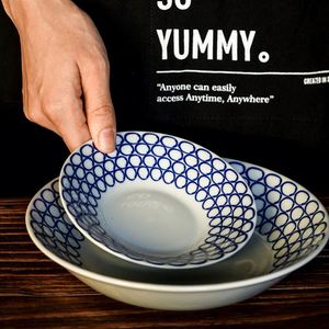 Japanese Style Henry Bowl Series 8 Inch <b>Ceramic</b> <b>Plate</b>, Under-glaze Color Hand Painted Dinner & Fruit <b>Plate</b> - Product Image 4