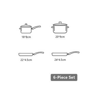 6 adet mutfak gereçleri Triply paslanmaz çelik tencere kazan kızartma tavası TENCERE SETİ kapaklı - Product Image 2