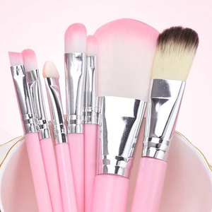 Japonais Dessin Animé <span class=keywords><strong>Hello</strong></span> <span class=keywords><strong>Kitty</strong></span> Rose 7 pièces maquillage Brosse Kit Beauté Ensemble De Voyage de Marque Privée - Product Image 6