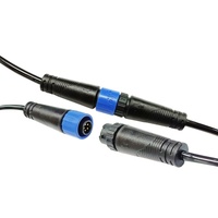 Conector M12 de 2, 3, 4, 5, 6, 7 y 8 Pines, Cable de Alimentación, Enchufe Macho y Hembra, Conector Impermeable IP68 para Exteriores con Bloqueo a Presión, 2 Pines