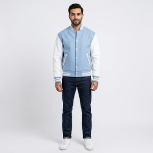 Veste universitaire en tissu de laine de haute qualité pour homme, coupe ajustée, style universitaire, broderie de logo personnalisée, veste fine d'hiver, style Letterman - Product Image 1