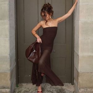 Maxfree Robe longue sans bretelles en maille naturelle pour femme, nouvelle collection transfrontalière - Product Image 2