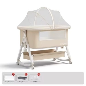 Culla Portatile Convertibile 2-in-1 Pieghevole Multifunzionale <span class=keywords><strong>a</strong></span> Dondolo per Neonati - Product Image 1