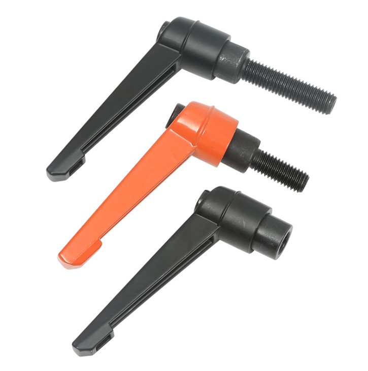 Металлическая ручка из черного цинкового сплава и алюминиевого сплава Регулируемая Зажимная ручка с наружной и внутренней резьбой