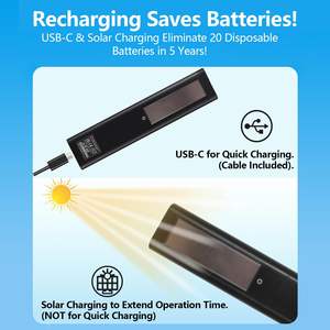 Télécommande TV rechargeable pour téléviseurs intelligents Samsung, remplacement pour les modèles 2019-2025 avec commande vocale, USB-C et charge solaire - Product Image 3