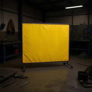 Écran de protection de soudage en vinyle jaune 6 x 8 pieds avec 12 roues pivotantes – Sécurité professionnelle - Product Image 2