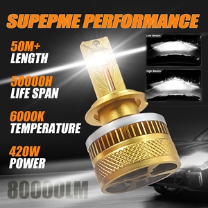 נורות לד לרכב Chenlang איכותיות 420W 40000LM שישה צינורות נחושת סופר בהירות H3 H4 H11 H1 H13 9005 9006 קנבס H7 פנסי חזית - Product Image 3