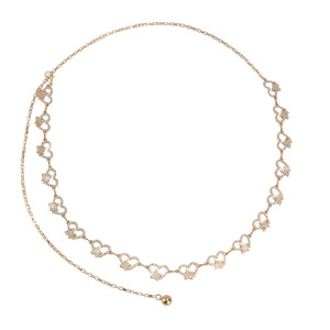 สร้อยคอรูปหัวใจประดับเพชรเทียม ตัวเรือนโลหะผสมสังกะสี สีทองและสีเงิน เหมาะสำหรับงานปาร์ตี้ เครื่องประดับแฟชั่น - Product Image 3