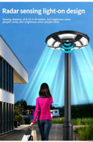 Lampe solaire de jardin UFO pour extérieur, étanche IP65, avec détecteur de mouvement, télécommande, lampe LED pour cour et passage