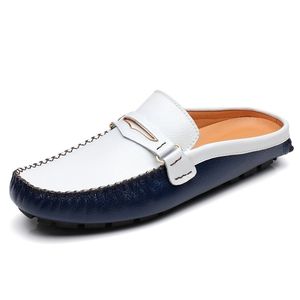 Mocasines de Cuero Genuino de Alta Calidad para Hombre, Estilo Mule sin Talón, con Puntera Cubierta, Fabricados en Fábrica - Product Image 2