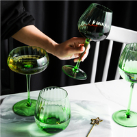 Nouvelle collection : Verres à vin, champagne et whisky de luxe, design vintage, styles variés, en verre vert – Vente directe usine