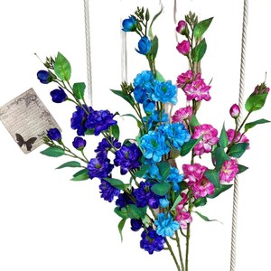 Fleur artificielle de camélia à deux branches en soie pour décoration de mariage, ornement intérieur/extérieur pour la maison - Product Image 5