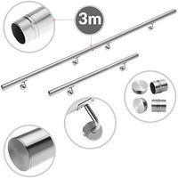 Barre de balustrade ronde en acier inoxydable 304 anti-rouille Toption, directement de l'usine, pour balcon, escalier, terrasse de piscine, villa, extérieur