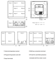 Interrupteur mural intelligent Gvs Knx Waltz 4Gang 4 voies 8 touches IPS pour rideaux, éclairage et contrôle de scènes, bouton poussoir pour domotique
