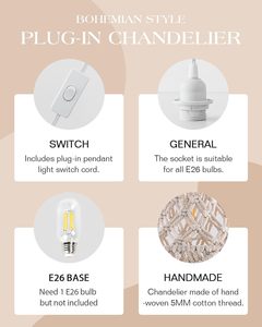 <span class=keywords><strong>Lampe</strong></span> <span class=keywords><strong>suspendue</strong></span> SIMIG pour chambre à coucher et salon, décoration de cuisine, abat-jour, interrupteur marche/arrêt, <span class=keywords><strong>prise</strong></span> <span class=keywords><strong>murale</strong></span> - Product Image 4
