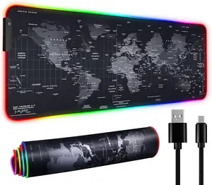 Mappa del mondo stampa personalizzata Design creativo 30*80Cm tastiera Led Mousepad XXL estendere Mouse Pad Gaming Rgb