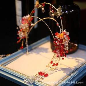 Neue chinesische Art Xiuhe Braut Kopf bedeckung Klassische Hochzeit Accessoires mit Saint Crown Makeup Legierung Material Hochzeits anzug - Product Image 6