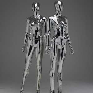 Mannequin Femme <span class=keywords><strong>Grande</strong></span> <span class=keywords><strong>Taille</strong></span> Corps Entier Chromé Électroplaqué, Mannequin Femme aux Courbes Prononcées et Poitrine Généreuse, Présentation Éblouissante - Product Image 4