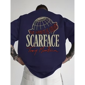 เสื้อยืดเปล่าขายส่ง พิมพ์ลายสกรีนดิจิตอล โลโก้แบรนด์ ผ้าโพลีเอสเตอร์ผสมคอตตอน เสื้อยืดไซส์ใหญ่สำหรับผู้ชาย - Product Image 4