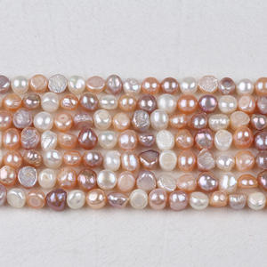 Two Sided Side Hole <b>Light</b> Pearl 8-9mm Freshwater Scattered Pearl <b>String</b> Baroque Shaped DIY Material Loose Pearls - Product Image 1