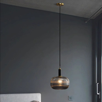 Candelabro de pantalla de cristal de latón moderno contemporáneo VH diseño de lujo Simple para dormitorio ático pequeña lámpara de cobre techo