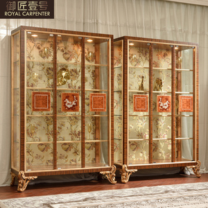 French Style Solid <b>Wood</b> Wine Cabinet Three-door European <b>Storage</b> for Villa Dining Room <b>Racks</b> Dj-9829 Solid <b>Wood</b> Wine Cabinet - Product Image 1