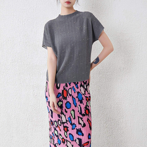 Short plissé compressé pour femme, <span class=keywords><strong>en</strong></span> mousseline d'été, orné de cristaux scintillants, texture froissée à motif quadrillé, coupe ample et décontractée, style glamour, expédition immédiate - Product Image 6
