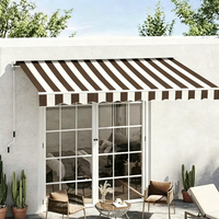Auvent rétractable pour hôtel commercial, villa, en acrylique, mural, en alliage d'aluminium, bras pliable, revêtement PA, motorisé, télécommande