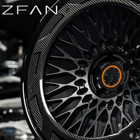 Jantes forgées en fibre de carbone ZFAN en 2 pièces, 15-26 pouces, 5x112 5x114.3 5x120 5x130, jantes concaves profondes pour Ferrari C8 BMW Mercedes