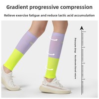 Baistw HT036 Chaussettes de compression de sport avec protection professionnelle antichoc pour la course, la corde à sauter, le marathon - Slim