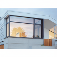 Ventana Abatible de Aluminio Moderna de Alta Gama, Perfil Delgado, Triple Vidrio Aislante, Insonorizada, para Edificios Residenciales y Villas Elegantes