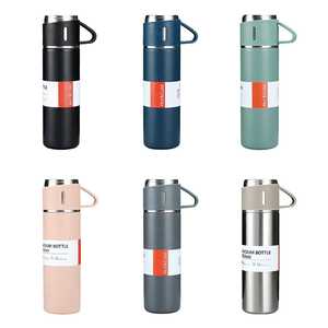 Set Regalo Promozionale: Borraccia Termica Caldo/Freddo con Tre Tazze e Coperchio, in Acciaio Inossidabile Sottovuoto, per Caffè e Bevande - Product Image 6