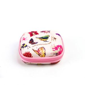 Bolsa de Cosméticos de Cuero Rosa Mini Personalizada, Organizador de Maquillaje EVA Rígido Impermeable, Espejo con Cierre de Cremallera, Estuche de Maquillaje Moderno - Product Image 2