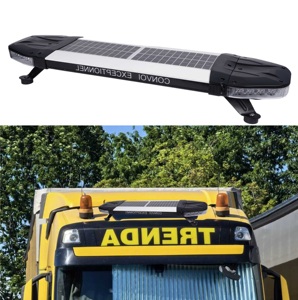 Barra Luminosa LED Ambra Lampeggiante da 900mm a Energia Solare, Omologata ECE R10, Faro di Emergenza per Ambulanze, Camion dei Pompieri e Veicoli di Soccorso - Product Image 1