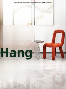 <span class=keywords><strong>Chaise</strong></span> de salle à manger en métal de <span class=keywords><strong>style</strong></span> <span class=keywords><strong>nordique</strong></span> avec revêtement en laine cachemire, fonction mobile, design minimaliste pour bureau et chambre - Product Image 3