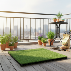 Tapis de drainage alvéolé de 3 cm pour terrasse et jardin, gazon synthétique en <span class=keywords><strong>plastique</strong></span> avec géotextile de 250 g/m² - Product Image 2