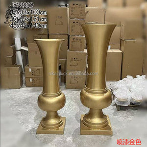 Vaso per <span class=keywords><strong>Fiori</strong></span> da Matrimonio Bianco a Forma di Tromba in Fibra di Vetro, Vendita Diretta dalla Fabbrica NIKA - Product Image 4