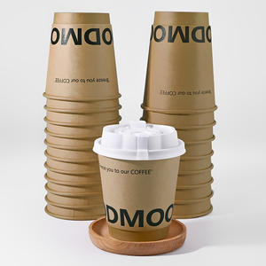 Gobelets jetables personnalisés uniques pour boissons à emporter, gobelets à café en papier kraft, gobelets à jus avec couvercles, fabriqués en Chine par les fabricants de gobelets - Product Image 4